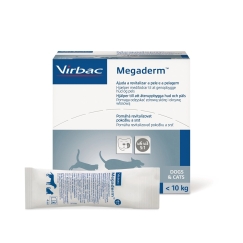 VIRBAC Megaderm taukskābes, kas atbalsta ādu un spalvu - uztura bagātinātāji suņiem un kaķiem - 28x4ml