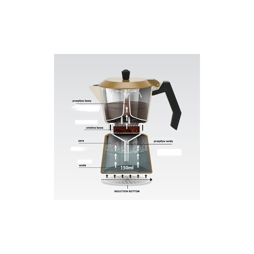 Aliuminio moka puodukas MR-1657-3-BEIGE MAESTRO – 4