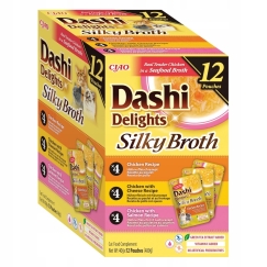 INABA Dashi Delights siidise puljongi kana ja lõhe segu - märg kassitoit - 12x40g