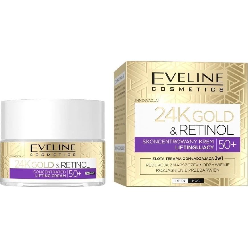 Eveline Cosmetics 24K Gold & Retinol koncentrēts liftinga krēms 50+ 50ml – 2