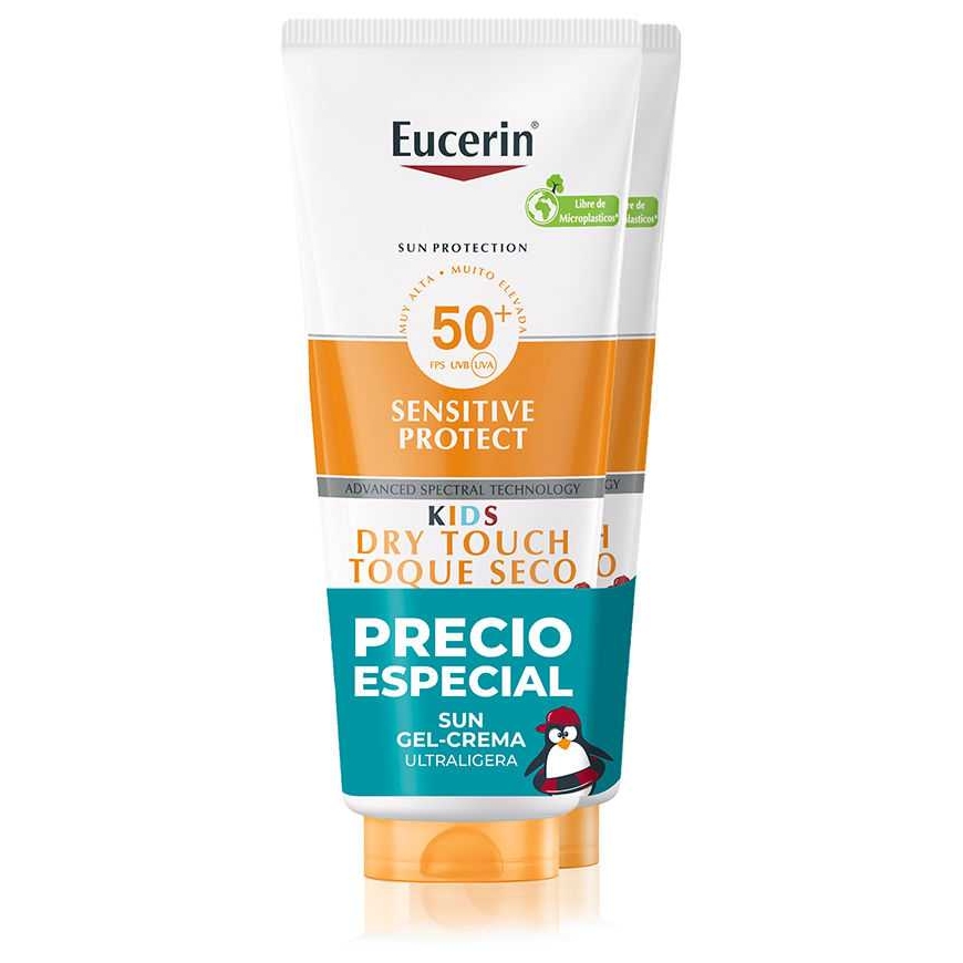 Eucerin SUN SENSITIVE PROTECT KIDS geeli-voide SPF50+ pakkaus 2 x 200 ml