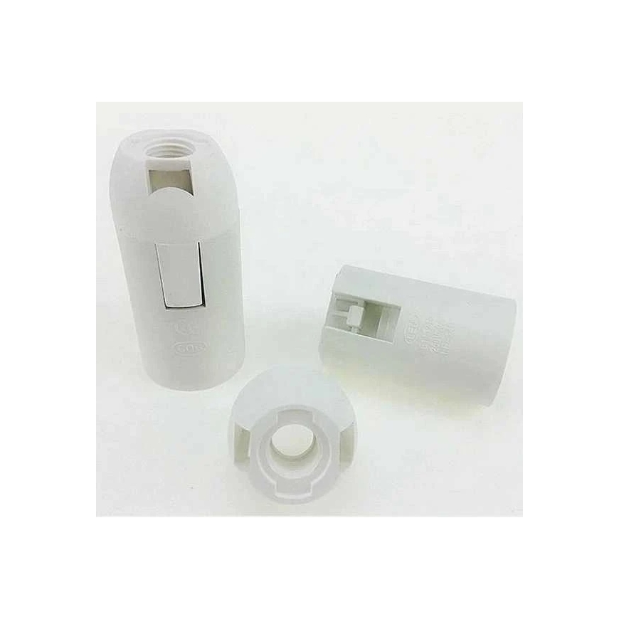 Oem E14 socket with smooth jacket - white - Plastic socket