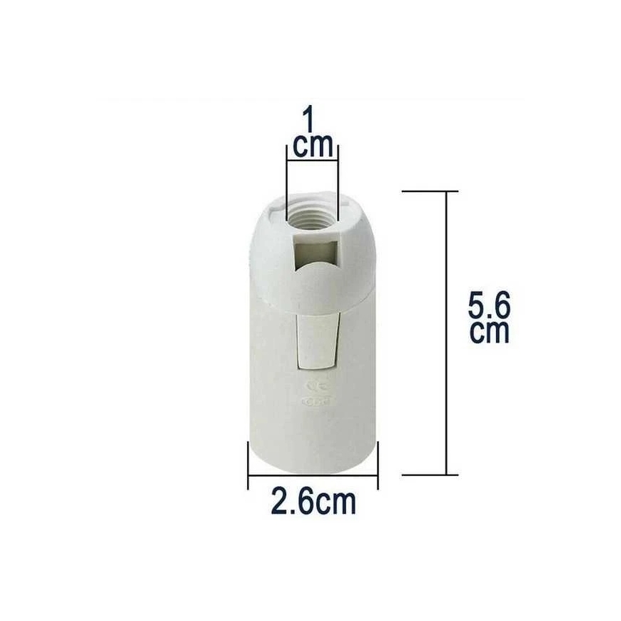 Oem E14 lizdas su lygia striuke - balta - Plastikinis lizdas – 4
