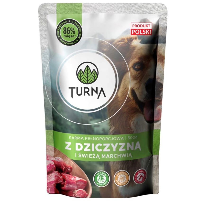 TURNA pelkästään riistaeläimistä – märkä koiranruoka – 500g