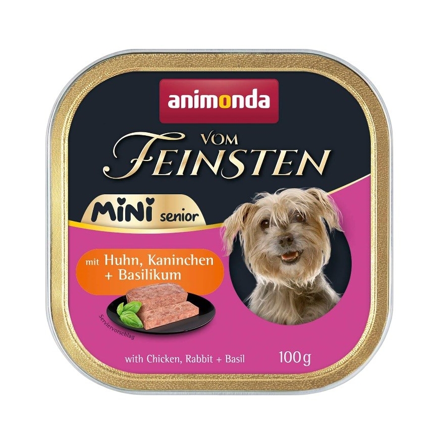 ANIMONDA Vom Feinsten Senior Mini Курица с кроликом и базиликом - влажный корм для собак - 100 г