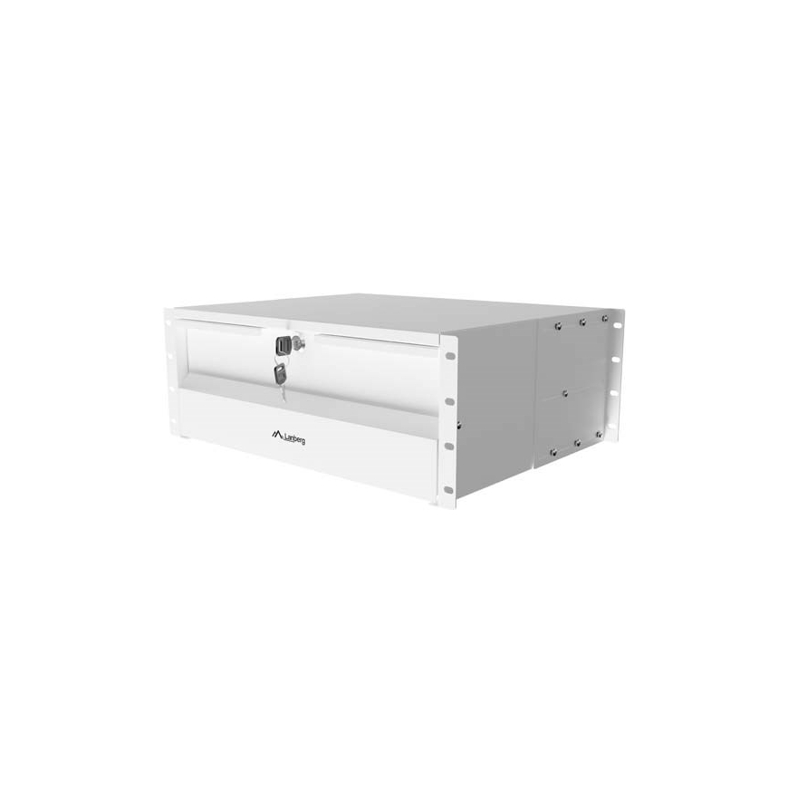 Lanberg 19" Rack Cabinet Drawer 4U 360 mm Grey (4U/483 × 360 mm, Load Capacity up to 90 kg, 4-Point Mounting)