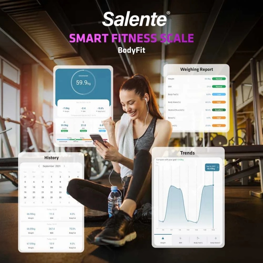 Evolveo Salente BodyFit Intelligent Personal Diagnostic Fitness Scale Bluetooth Black – 5