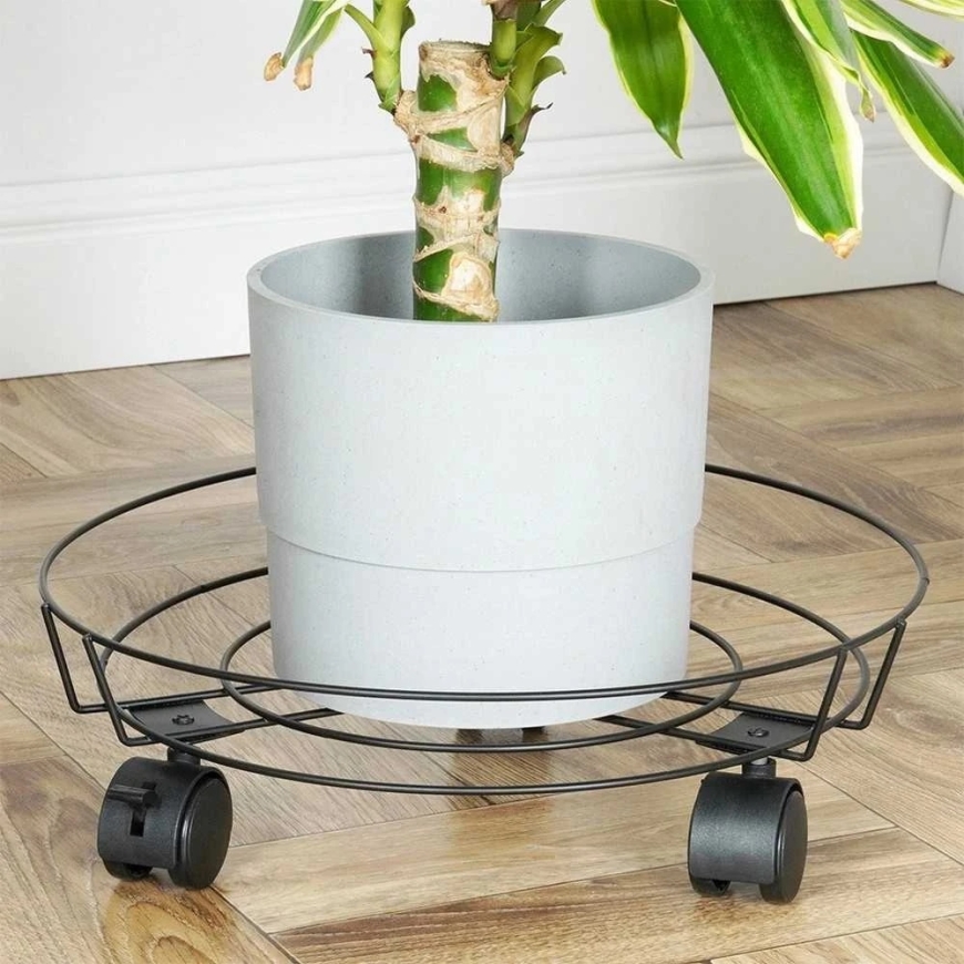 Mondex ProGarden Puķu stends ar riteņiem 31,5 cm melns – 3