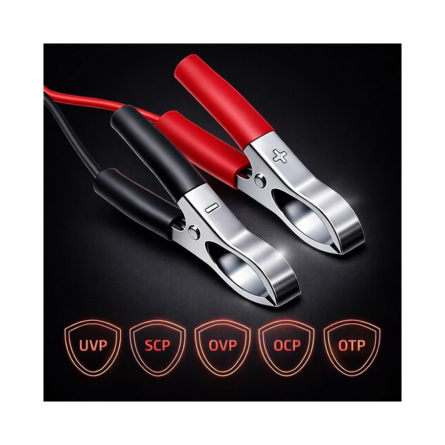 Qoltec 52665 Automatinis Įkroviklis AGM GEL STD Baterijoms | 24V Įkroviklis | 2A | 48W | LED | 1.8m Laidas – 3