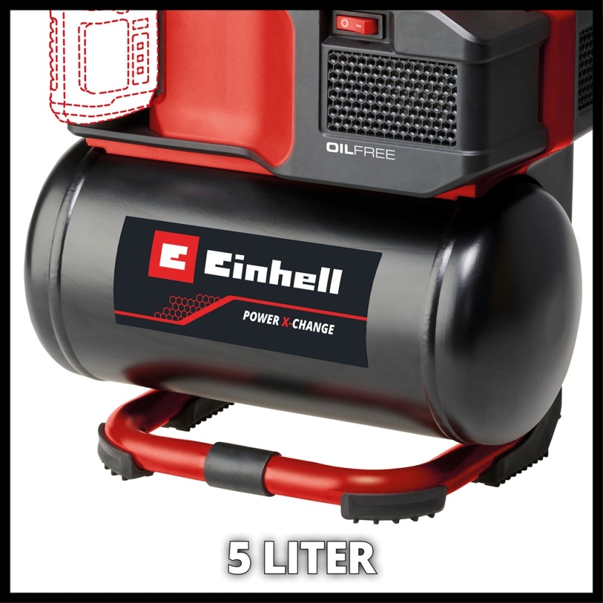 Einhell TE-AC 18/75 Li OF-Solo oro kompresorius 75 l/min akumuliatorius – 4