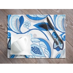 2 Blue Flowers Decorative Placemats Set 30 x 40 cm A055-01LB PATIO