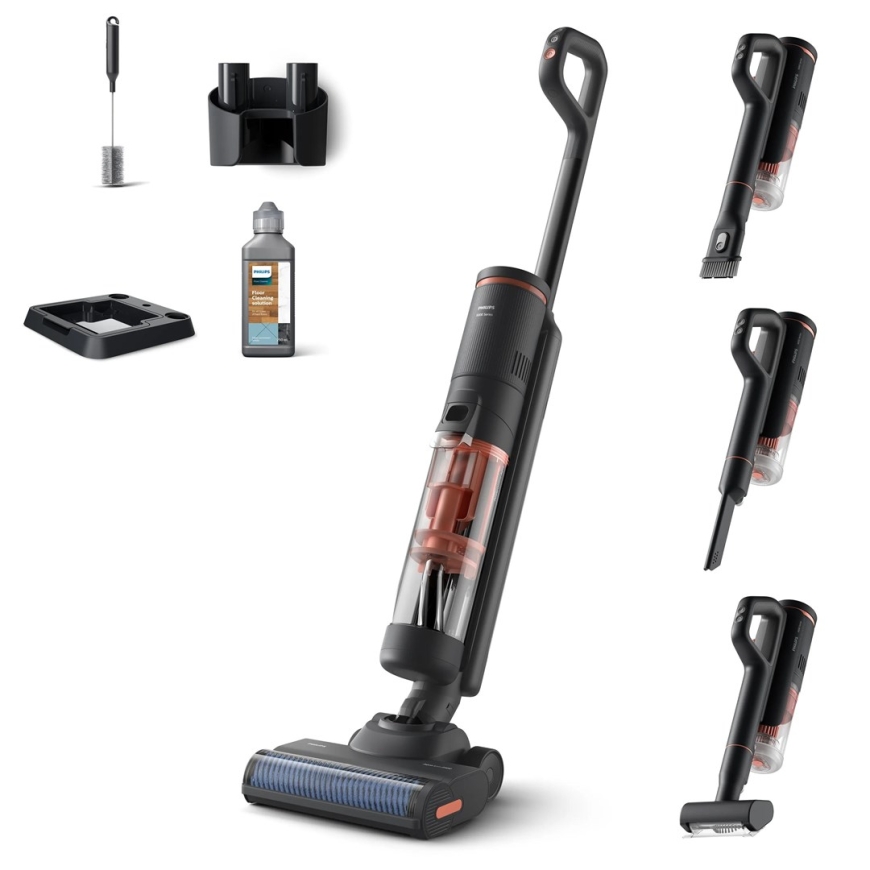 Пылесос-щетка Philips серии 6000 XW6264/11 беспроводной электрический аккумуляторный для сухой и влажной уборки циклонный без ме