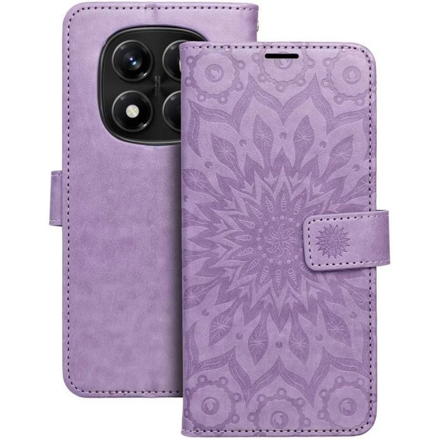 Oem MEZZO Book maciņš, kas paredzēts Xiaomi Redmi Note 14 PRO 4G mandala violetā krāsā
