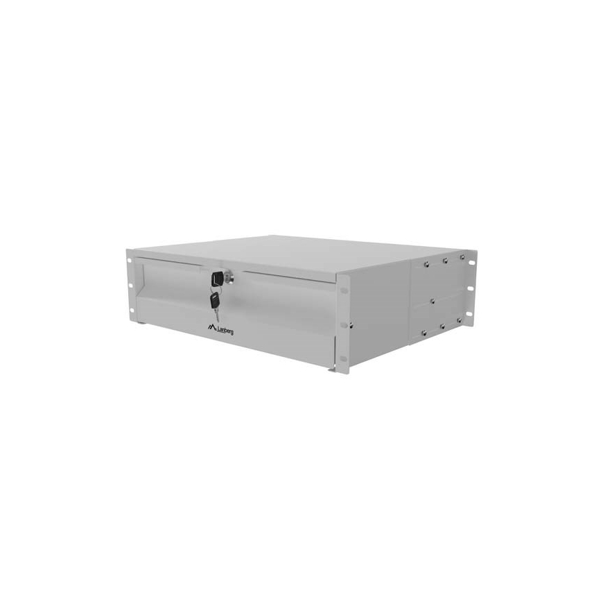 Lanberg 19" Rack Kabineti Sahtel 3U 360 mm Hall (3U/483 × 360 mm, Kandevõime kuni 90 kg, 4-punktiline paigaldus)