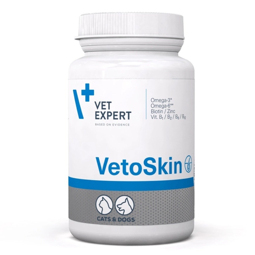 VETEXPERT VetoSkin - papildai šunims ir katėms - 90 tablečių