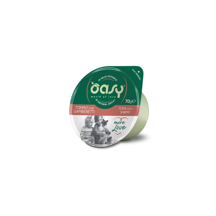 OASY More Love Tuna ar garnelēm - mitrā kaķu barība - 70g