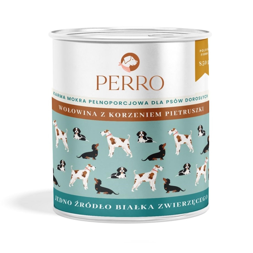PERRO Veisikarbi peterselli juurega - märg koeratoit - 850g