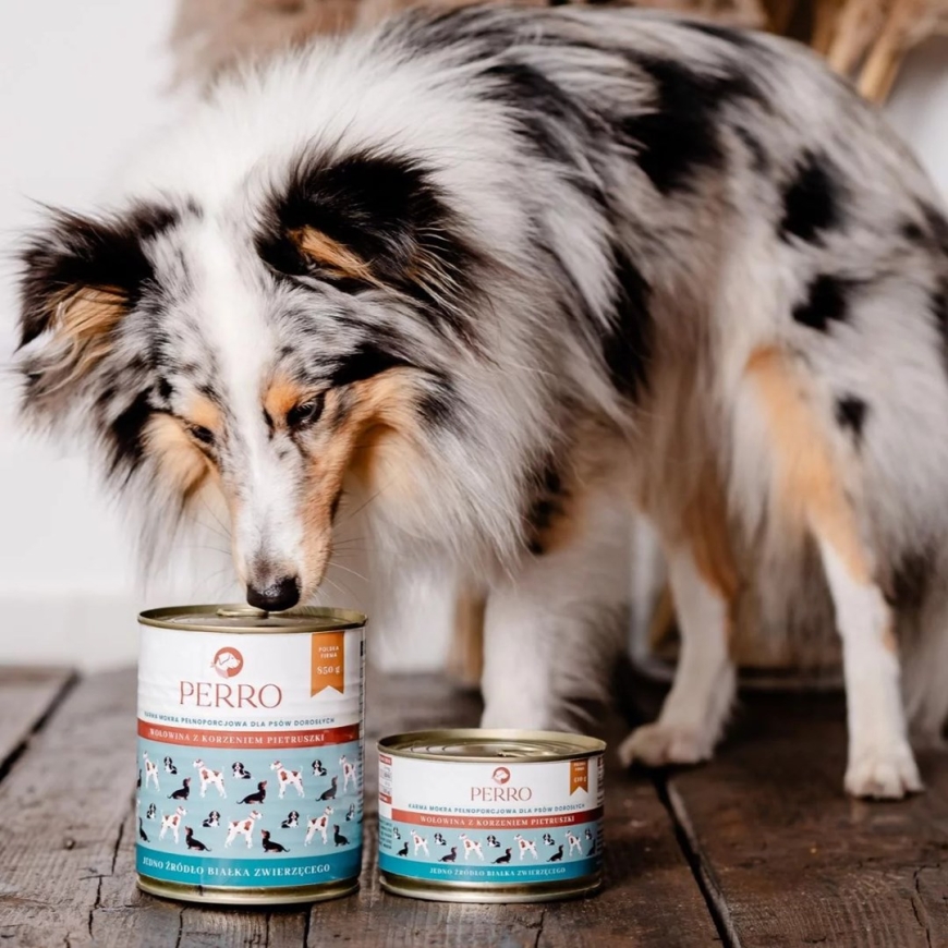 PERRO jautiena su petražolių šaknimi - šlapias šunų ėdalas - 850g – 3