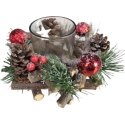 Saska Garden decorative wooden candle holder 16x9 cm