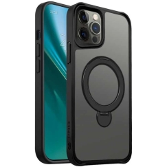 Etteri Matt Mag Ring -kotelo iPhone 12 / 12 Pro 6,1" musta