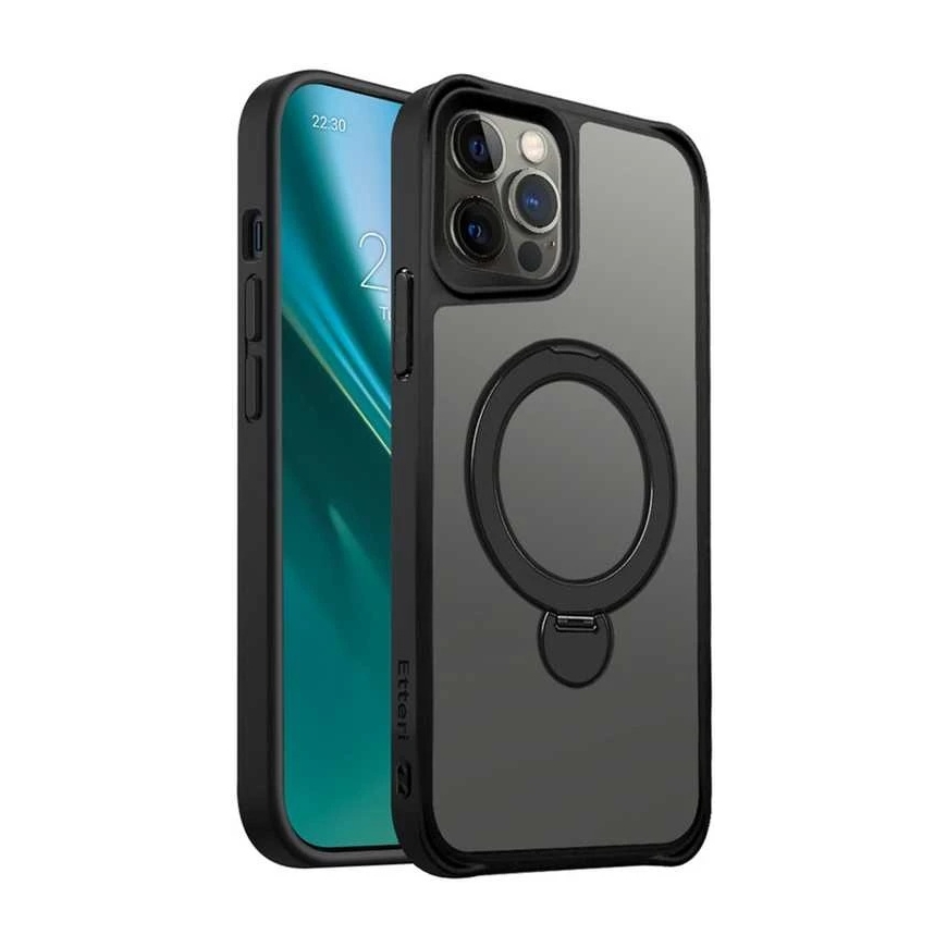 Etteri Matt Mag Ring case for iPhone 12 / 12 Pro 6.1" black