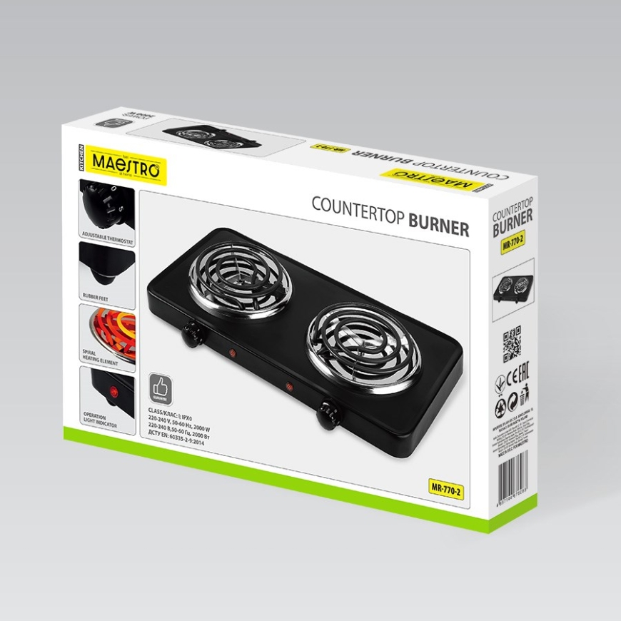 Electric double hot plate 2000W MR-770-2 MAESTRO – 4