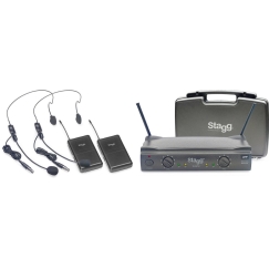 Stagg SUW 50 HH FH EU UHF true diversity wireless headset system with 2 channels Black