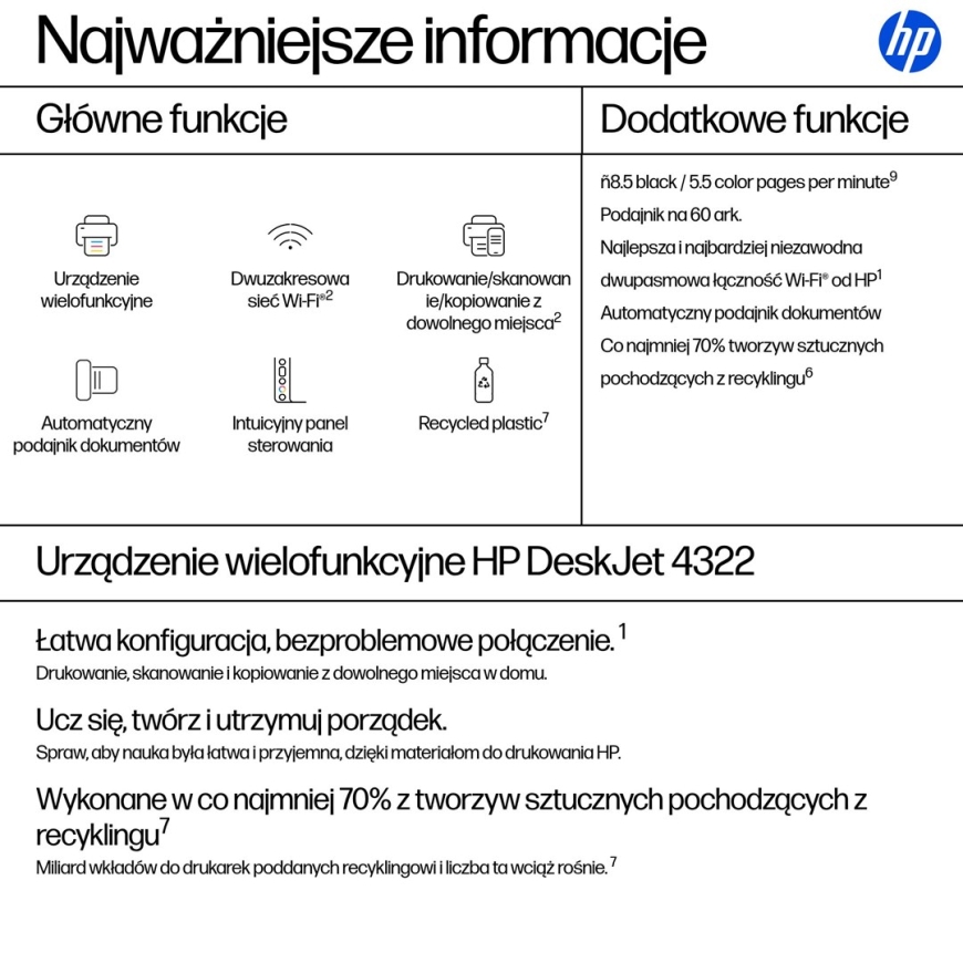 HP DeskJet 4322 Langaton Monitoimilaitteisto Väri Tulostin – 3