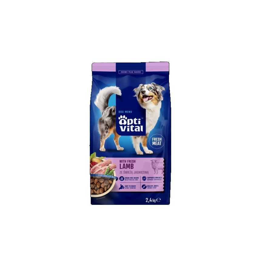 OPTIVITAL su šviežia aviena - sausi šunų ėdalai - 2,4 kg