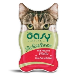 OASY Delicatesse Fine pâté with Veal - wet cat food - 85g