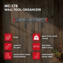 Maclean Wall-Mounted Tool Organizer, steel, max. load 136 kg, width 816 mm, MC-178 Maclean Wall-Mounted Tool Organizer, steel, max. load 136 kg, width 816 mm, MC-178