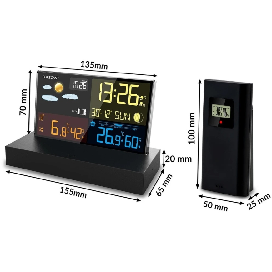 Berdsen Meteoroloogiline jaam ekraaniga BD-912, must – 5