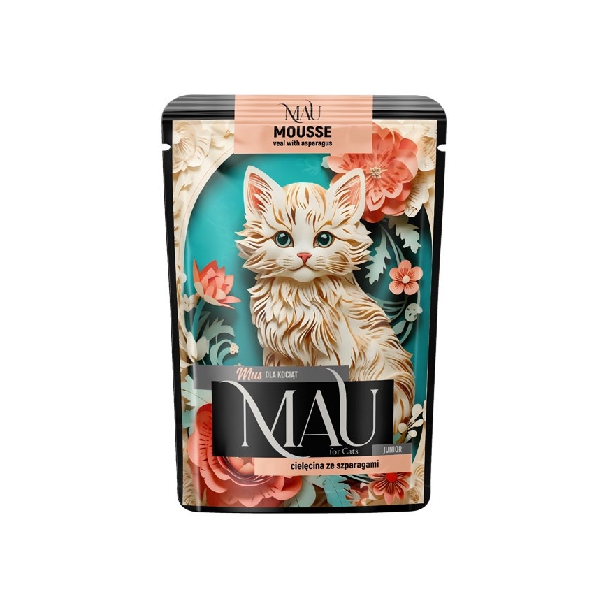 MAU Mousse Junior Veal with Asparagus - wet cat food - 85g