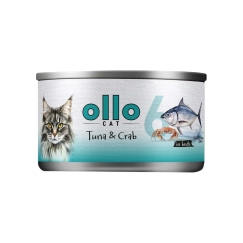 OLLO Kassi nr 6 Tuun ja Krabi puljongis - niisked kassitoit - 70g