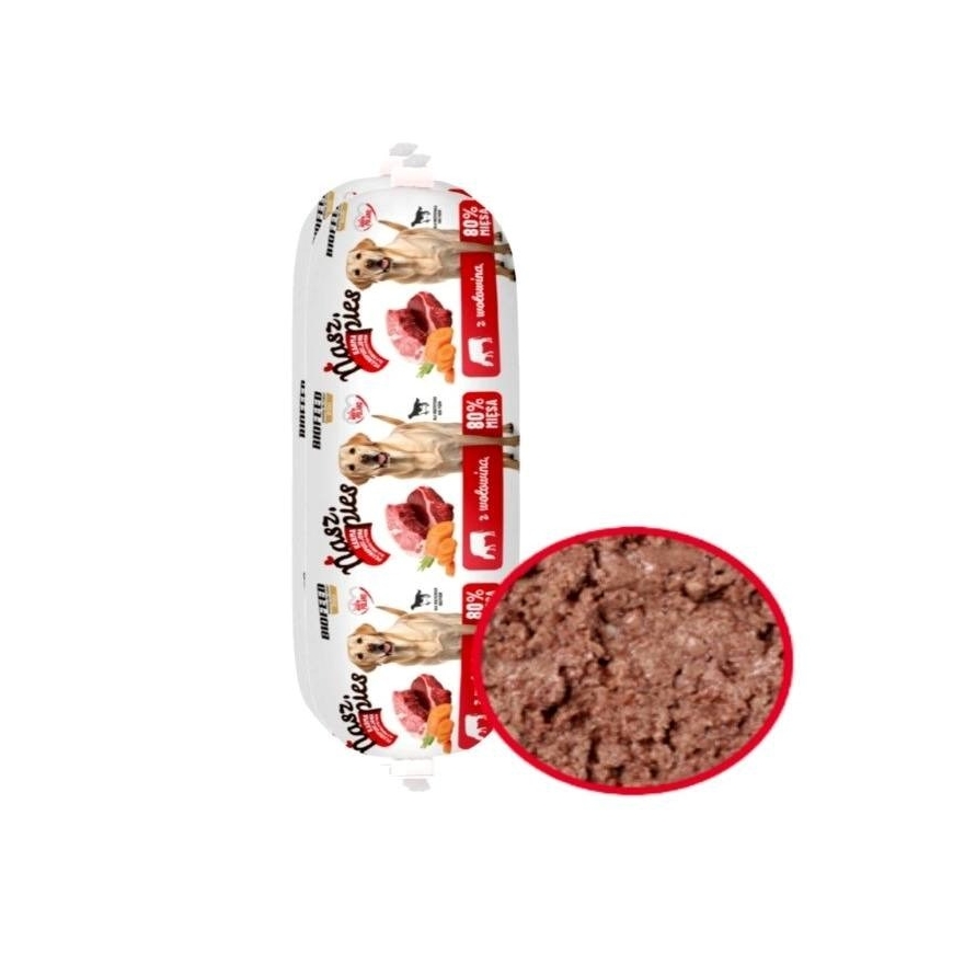 BIOFEED Nasz Pies lašiniai su jautiena – šlapias šunų maistas – 1 kg – 2