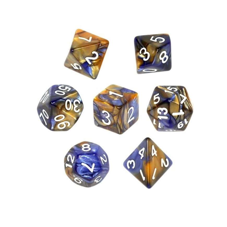 REBEL RPG Dice Set - Two Color - Oranžinis and Mėlyna