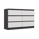 M6 MALWA KOMMOD 120 CM 6 SAHTLIT ANTRATSIT/VALGE M6 MALWA KOMMOD 120 CM 6 SAHTLIT ANTRATSIT/VALGE