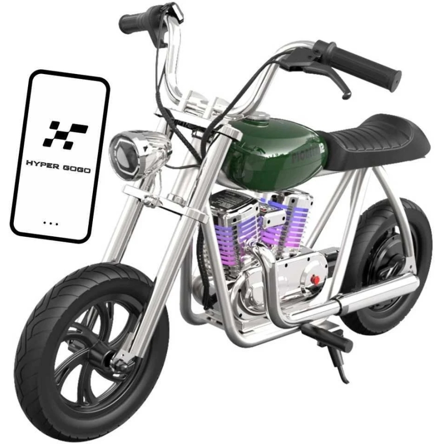 Hyper Gogo Pioneer 12 Plus Электрический мотоцикл с приложением - зеленый – 4
