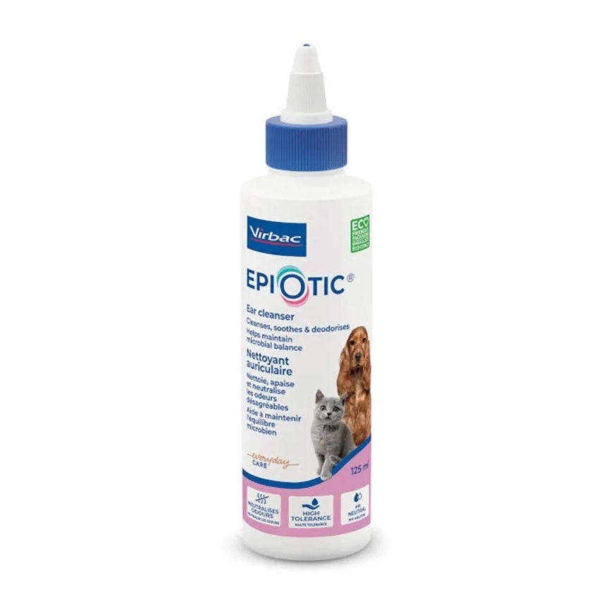 VIRBAC EpiOtic korvanpuhdistusaine - korvahoitoliuos koirille ja kissoille - 125ml
