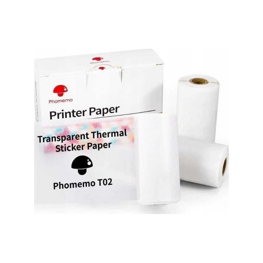 "Phomemo" adhesive paper stickers, additional transparent for "Phomemo T02 M02 PRO M03 M04 / Q22-TTRMS"