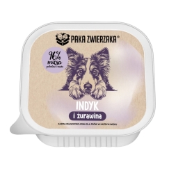 ŠUNS PAKUOTĖS Mėsos ir spanguolių - drėgnas šunų maistas - 150g