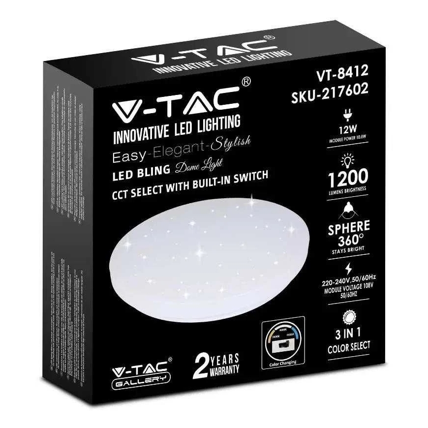 V-tac 12W Pintavalaisin, Valkoinen, 3000/4000/6400K – 4