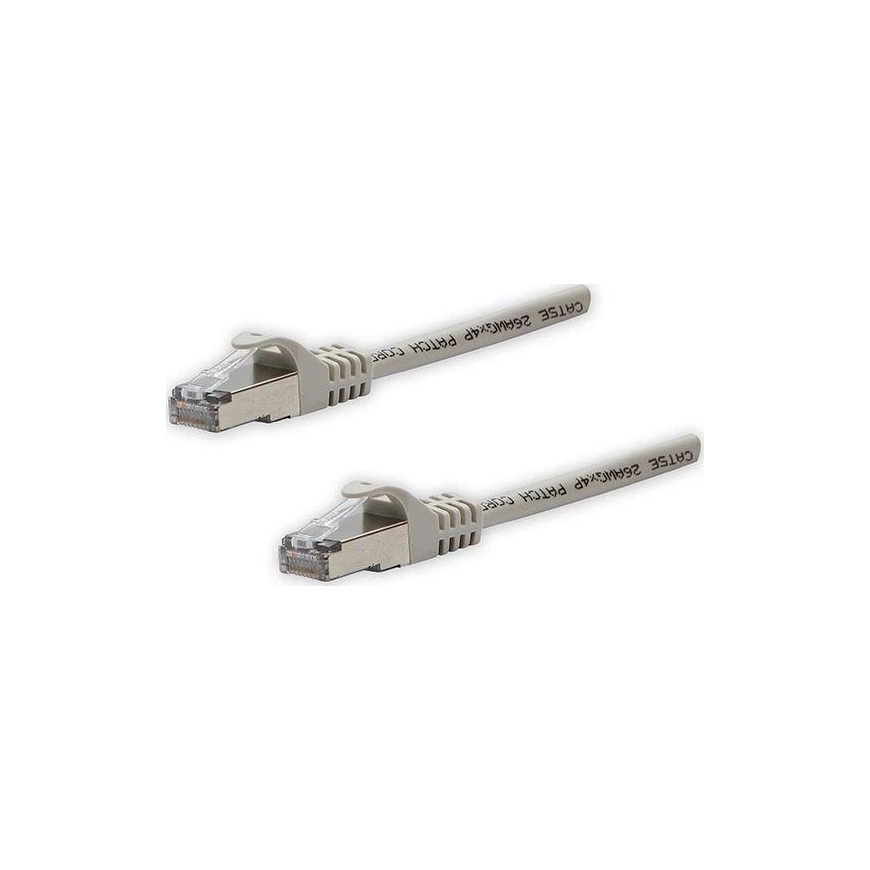Logo FTP patchcord, Cat.5e, RJ45 M-5m, suojattu, harmaa, puhdasta kuparia taloudellisesti
