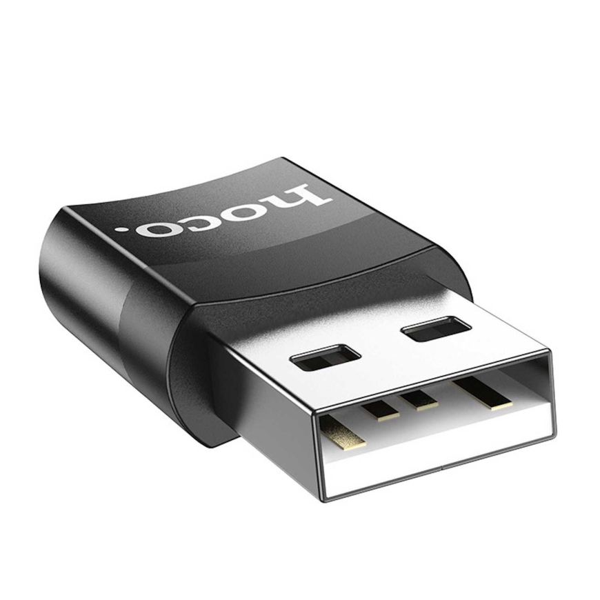 Hoco UA17 USB-A - Type-C -adapteri musta – 2
