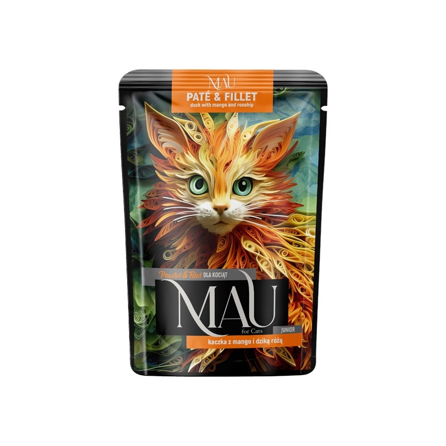 MAU Pate ja Filé Junior Ankka mangon ja ruusujuuren kanssa - märkä kissanruoka - 85g