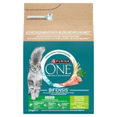 PURINA One Bifensis Indoor с индейкой - сухой корм для кошек - 2,8 кг