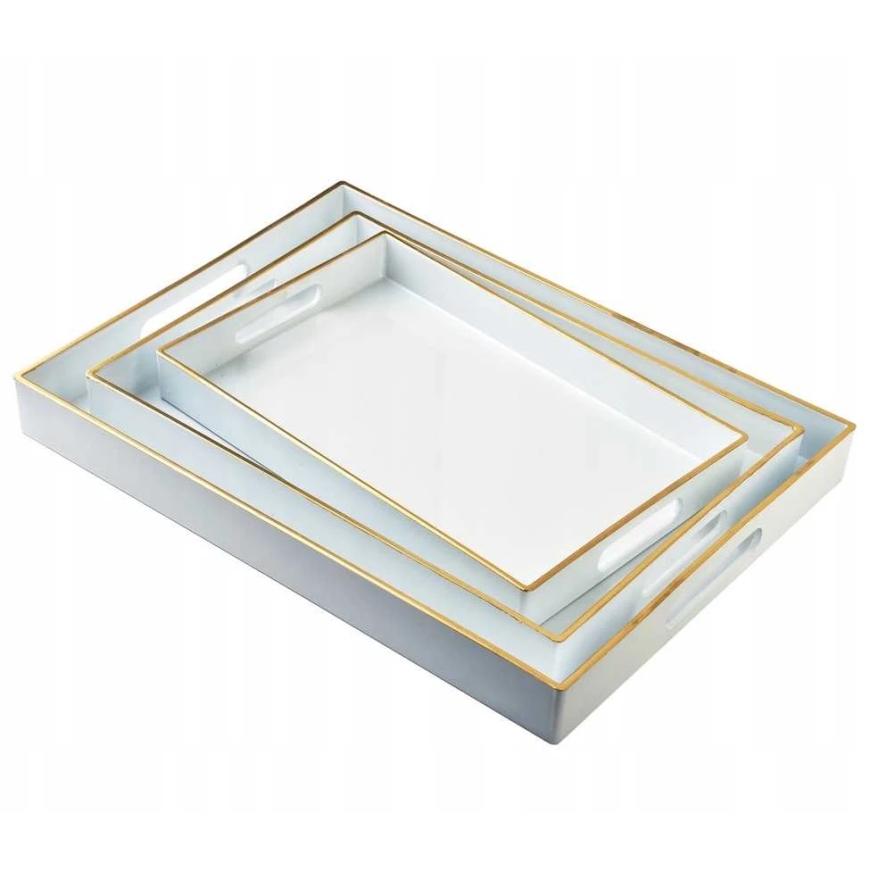 Mondex BLANCHE 3 koristealustasarja setti 40x30x4cm/35x25x3.5cm/30x20x3.5cm – 2