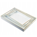 Mondex BLANCHE 3 koristealustasarja setti 40x30x4cm/35x25x3.5cm/30x20x3.5cm Mondex BLANCHE 3 koristealustasarja setti 40x30x4cm/35x25x3.5cm/30x20x3.5cm
