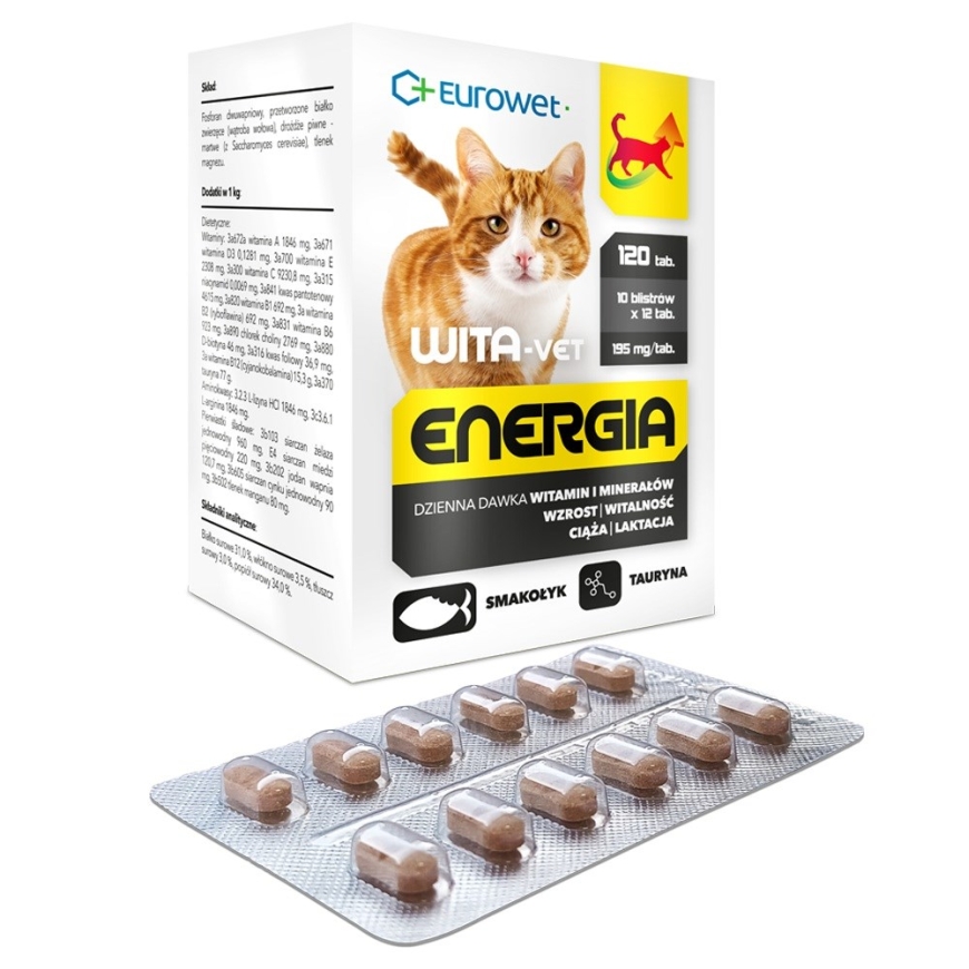 EUROWET Wita-Vet Energia - papildinājumi kaķiem - 120 tabletes – 2