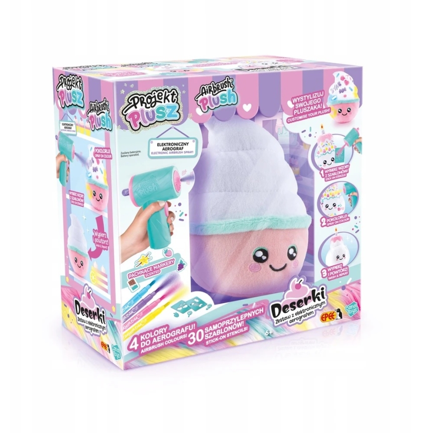 Epee Plush Dessert Project - Creative Set with Electronic Airbrush, Sweet Cupcake – 2